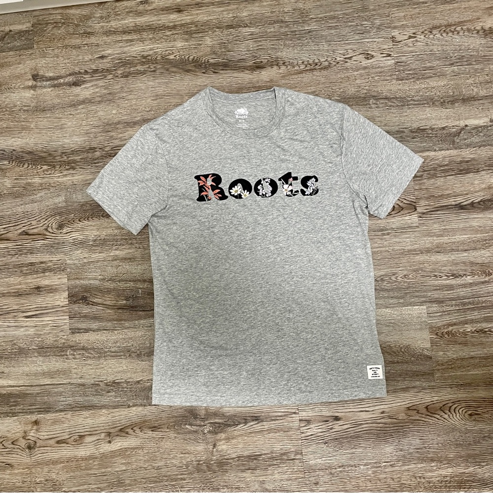 Roots Mens Provincial Garden T-Shirt - M - Floral Gray